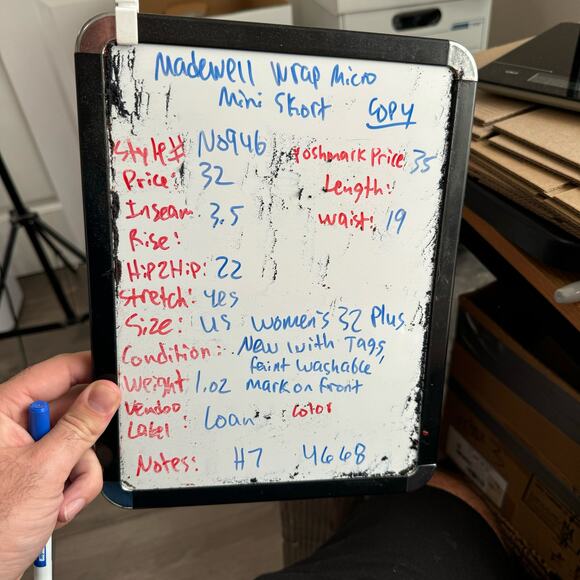 Madewell Denim Wrap Mini Vintage Canvas Trendy Skort US Women's 32 Plus New - Picture 8 of 8